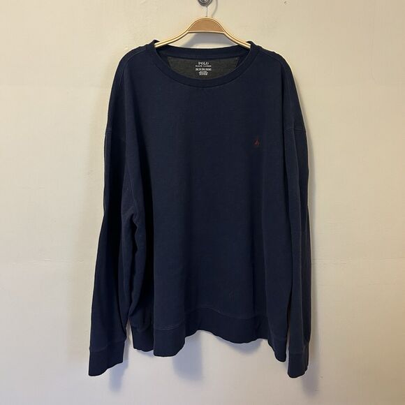 Polo Ralph Lauren Sweatshirt Crewneck Mens Blue 3XB Cotton Blend‎ - Desc - Picture 1 of 7